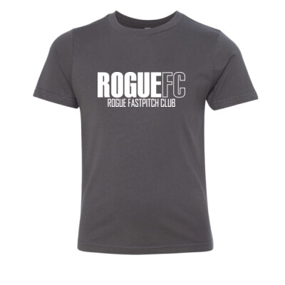 Youth Next Level T-Shirt - RogueFC all white logo Thumbnail