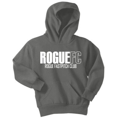 Youth Fleece Hoodie - RogueFC all white logo Thumbnail