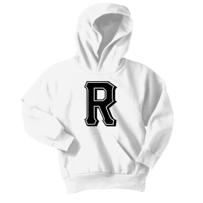 Youth Fleece White Hoodie - Rogue R  Thumbnail