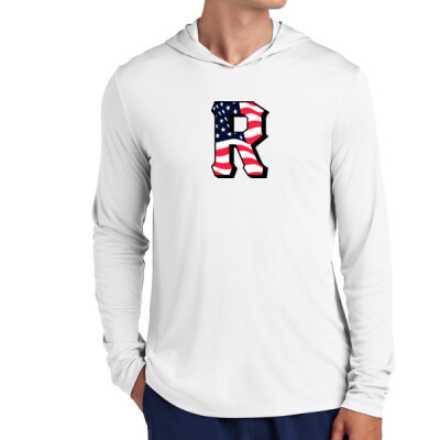 Adult UPF 50 Hooded Long Sleeve Drifit - Flag R Thumbnail