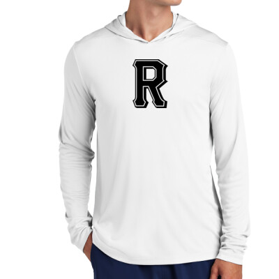 Adult UPF 50 Hooded Long Sleeve Drifit - R black logo Thumbnail